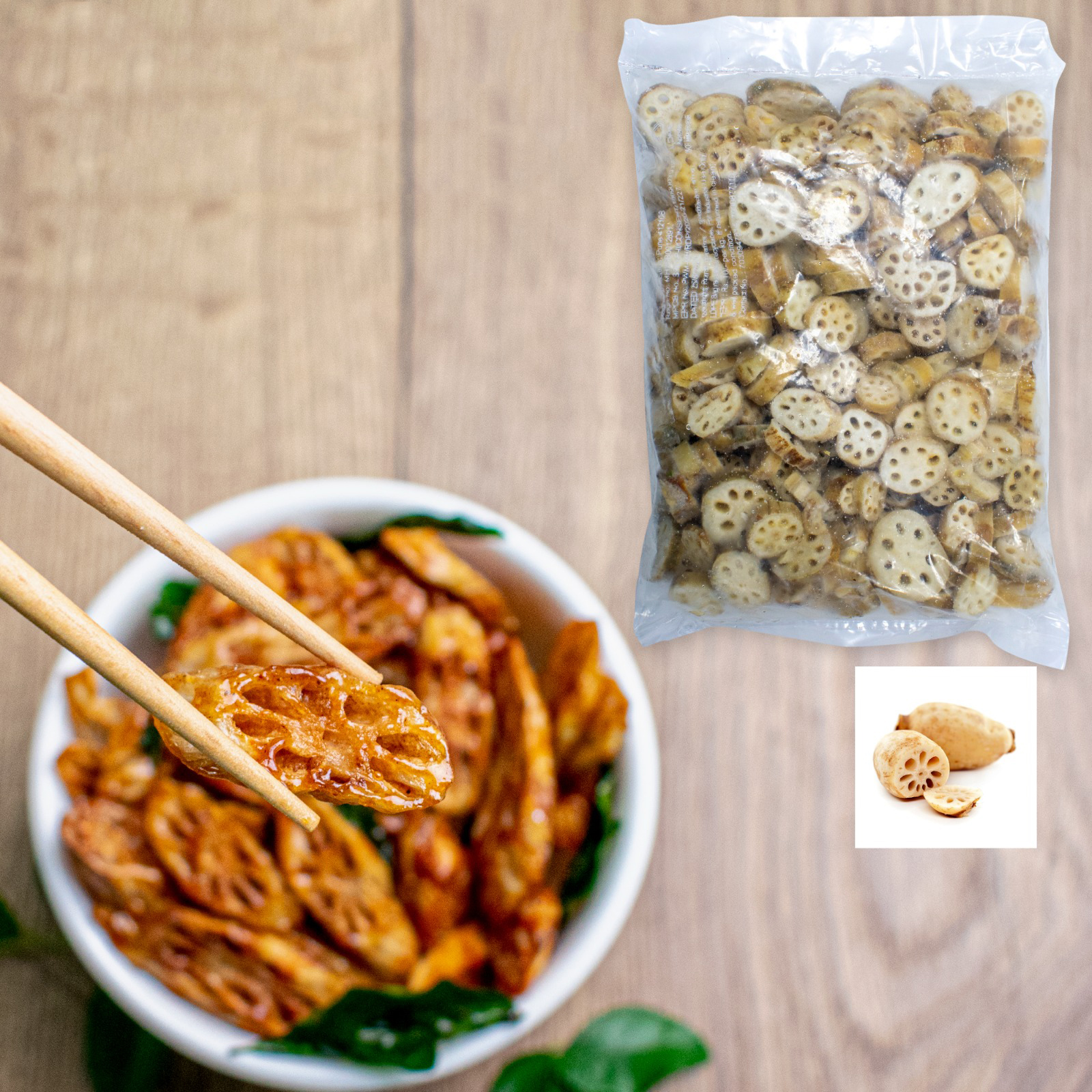 LotusStemKamalKhakdi500g20thumbnail.jpg Greentech Lotus Root - Stem (Kamal Kakdi) 500g - Image 1