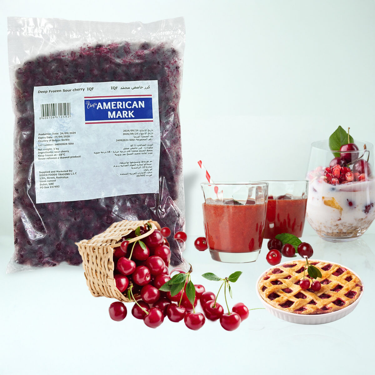 American Mark Sour Cherry 1kg - Image 1