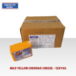 American Mark Mild Yellow Cheddar Cheese 12x1kg