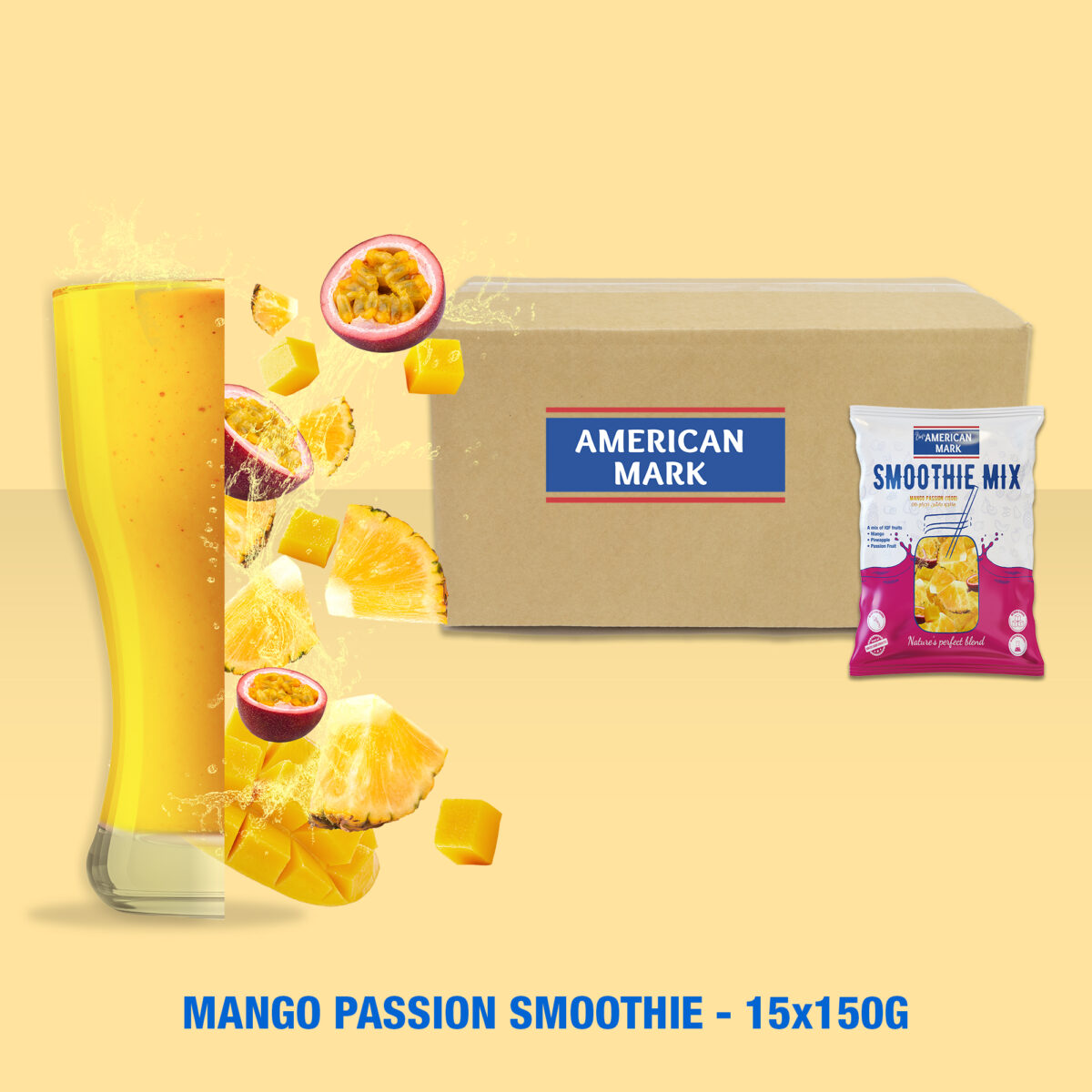 American Mark Mango Passion Smoothie 15x150g - Image 1
