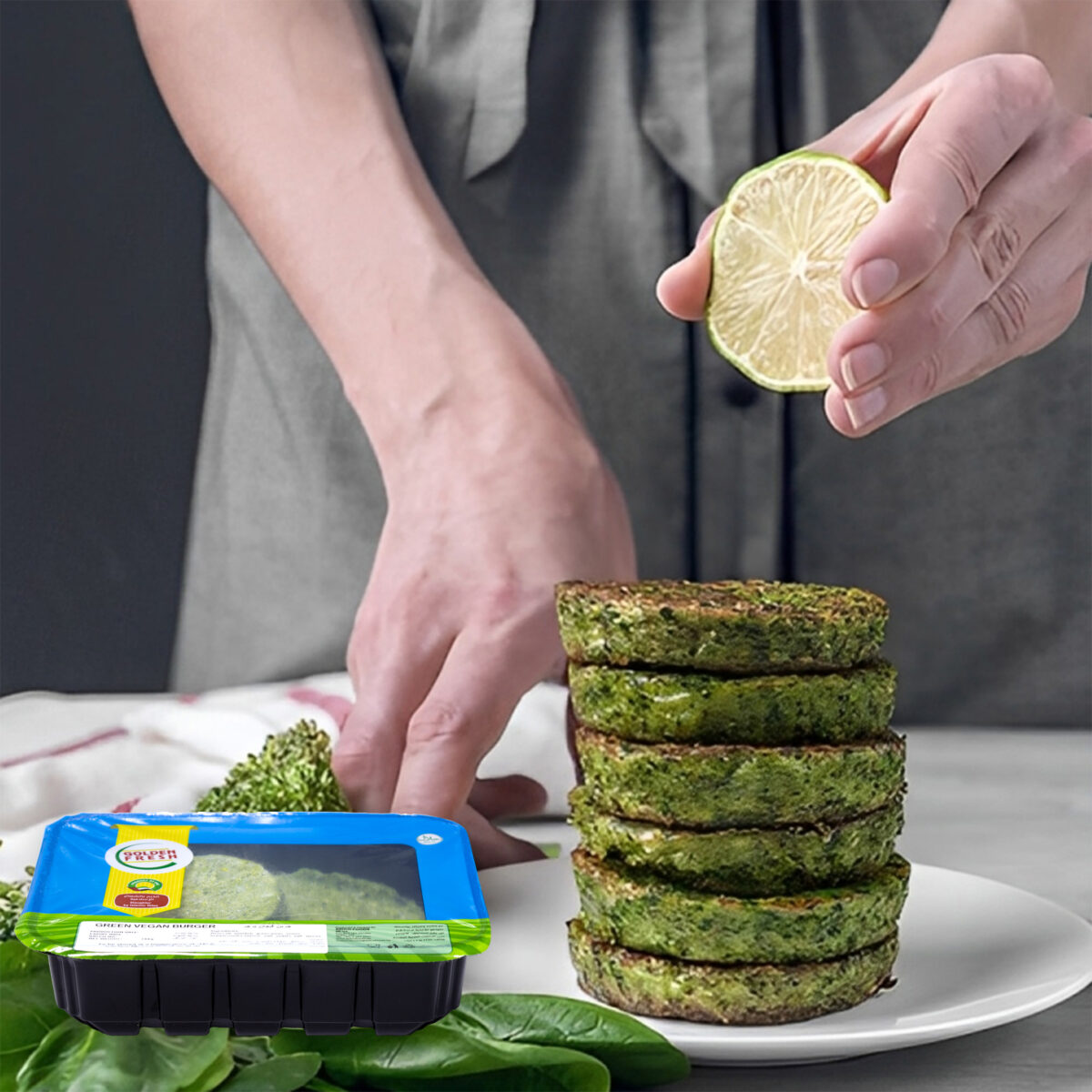 Green Vegan Burger (3 pcs) 300g - Image 1