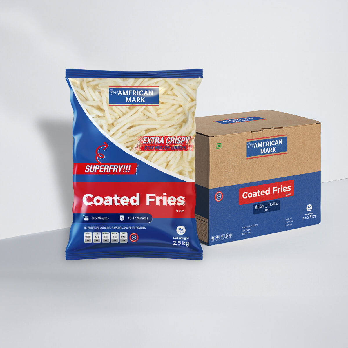 American Mark Coated Fries 9mm 4x2.5kg - Image 1