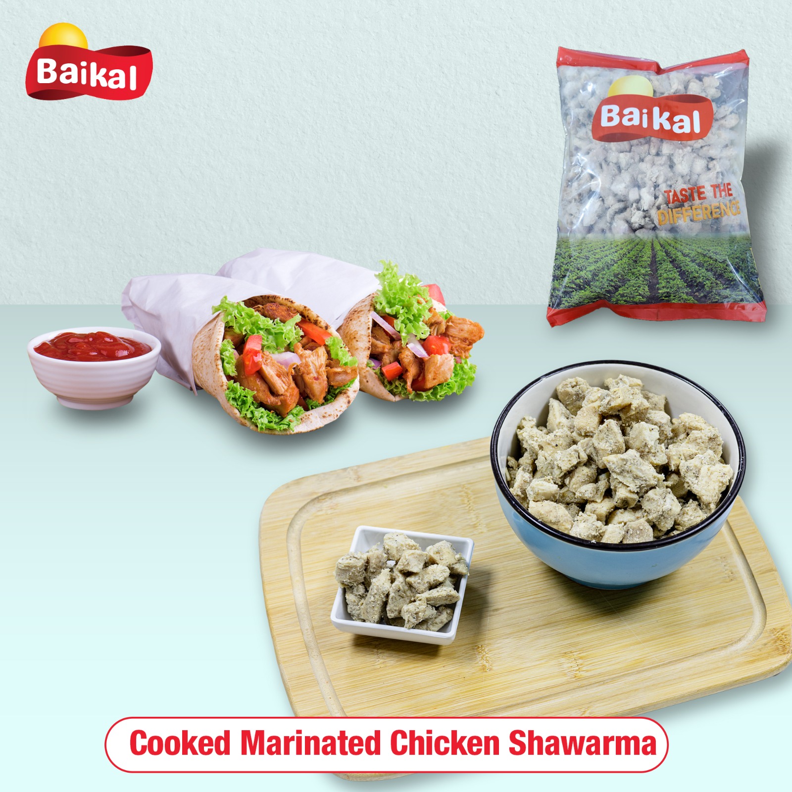 CookedMarinatedChickenShawarma1.jpeg Baikal Cooked Marinated Chicken Shawarma 1kg - Image 1