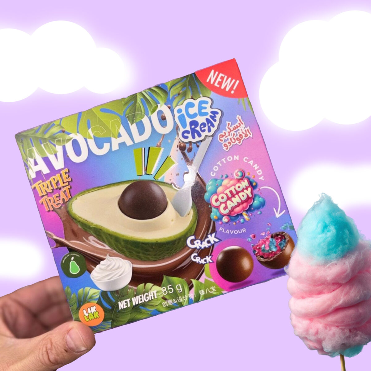 Avocado Ice Cream Triple Treat (Cotton Candy Flavor) - Image 1