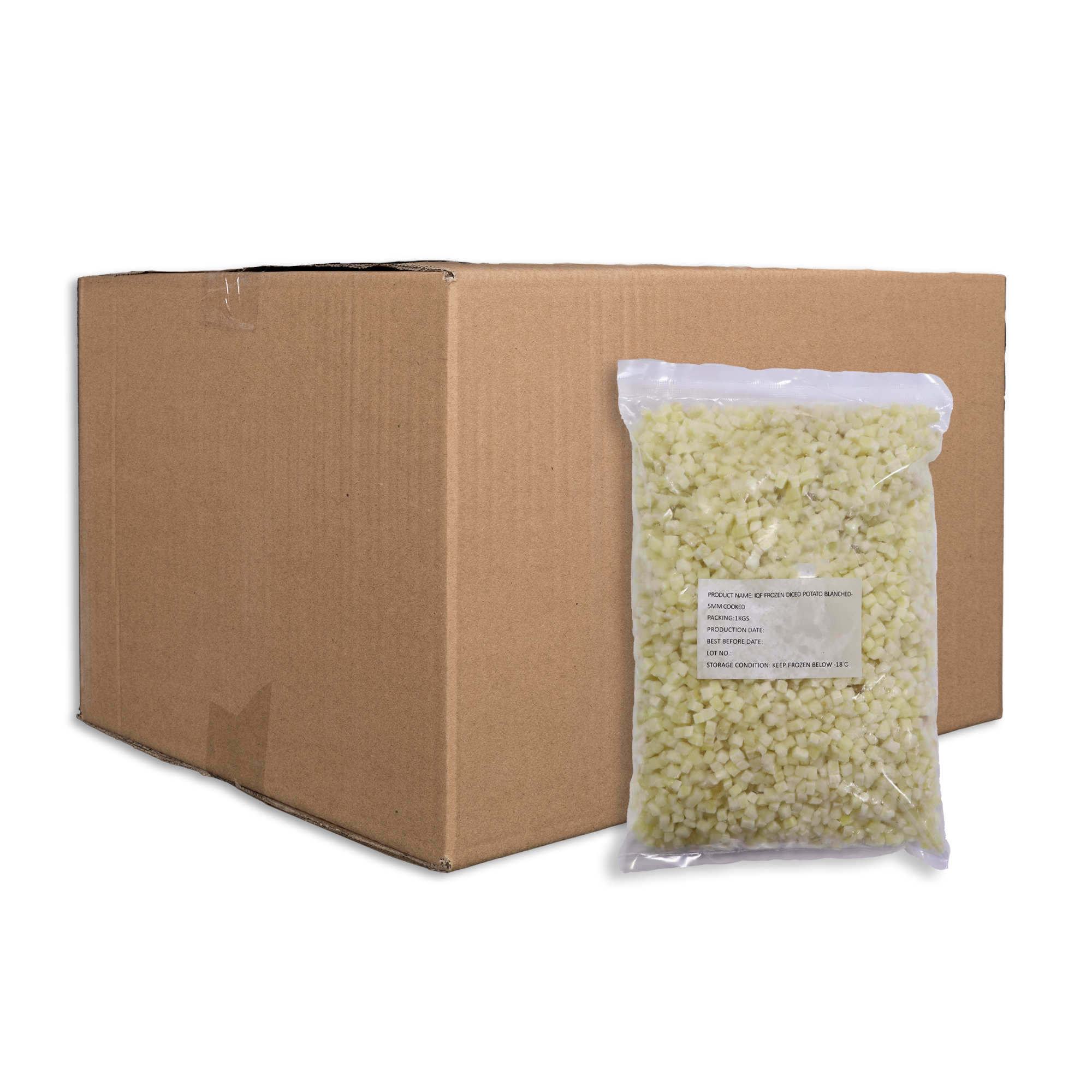 Diced Potato Blacnched 5MM Cooked- CARTON Diced Potato 5mm Cubes (for salad) 10x1kg - Image 1